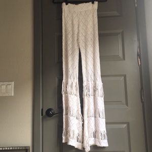 Nightcap white flare crochet pants size 1